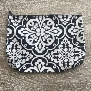 Thirty-One Black and White Floral Pouch